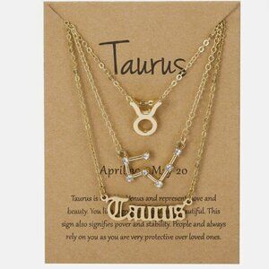 Taurus Zodiac Symbol Gold Necklace